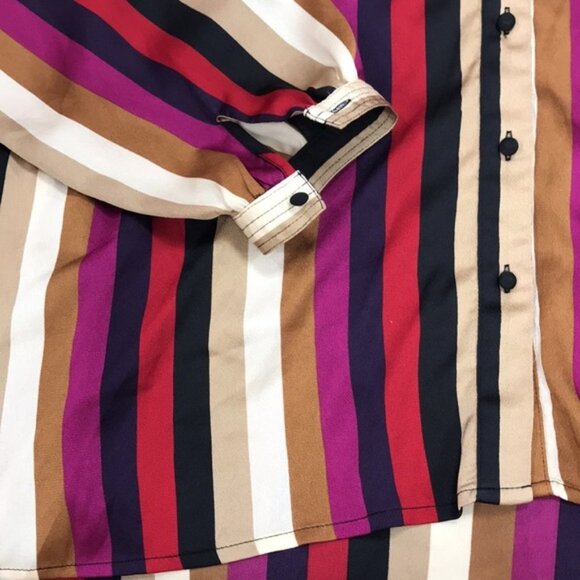 Vince Camuto Mayfair Stripe Ruffle Neck Blouse - Picture 7 of 7